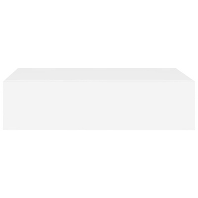 Półka ścienna z szufladą, biała, 40 x 23,5 x 10 cm, MDF