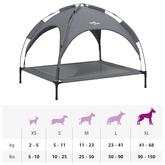 Legowisko dla psa, z baldachimem, antracytowe, tkanina i stal