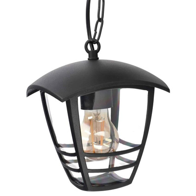 Lampa ogrodowa wisząca IMMA Black C E27 czarny łańcuch 1,1m IP44 EDO777383 EDO Solutions