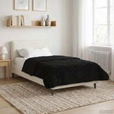 Letni Kołdra Czarny 140 x 200 cm Mikrofibra i Fleece Teddy
