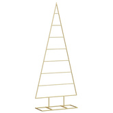 Metalowa choinka świąteczna z podstawą złoty 125 cm