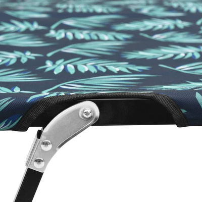 vidaXL Dwuosobowy leżak, składany, wzór w liście, stal