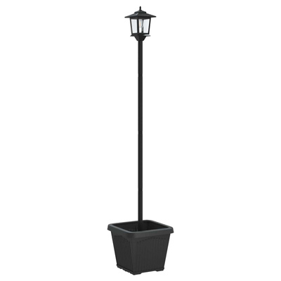 Lampka solarna z donicą with LED Bulb Czarny 32 x 32 x 158 cm