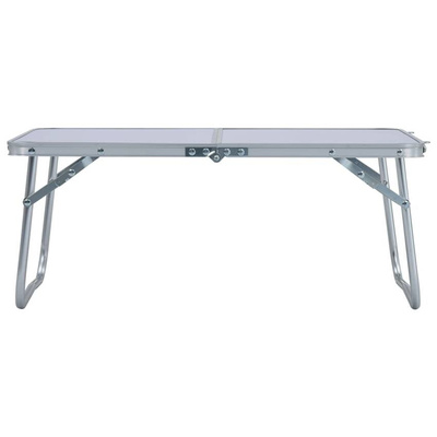 vidaXL Składany stolik turystyczny, biały, aluminiowy, 60x40 cm
