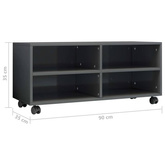 vidaXL Szafka pod TV, wysoki połysk, szara, 90x35x35 cm