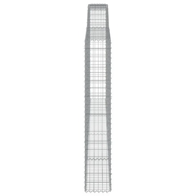 Kosze gabionowe, 4 szt, 400x30x180/200 cm, galwanizowane żelazo