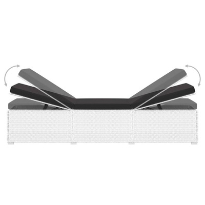 vidaXL 3-częściowy zestaw, leżaki ze stolikiem, polirattan, białe