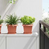 Kwadratowa doniczka na kwiaty 6 pcs Czerwony ceglasty