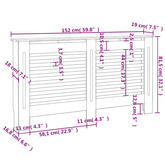 Osłona na kaloryfer, biała, 152 x 19 x 81,5 cm, MDF