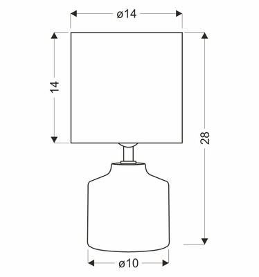 Lampka stołowa MINOS ceramiczna podstawa i biały abażur 1x40W E14 lampa do sypialni na komodę