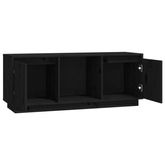 vidaXL Szafka pod TV, czarna, 110,5x35x44 cm, lite drewno sosnowe