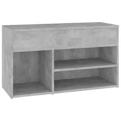 Ławka z miejscem na buty, szarość betonu, 80x30x45 cm