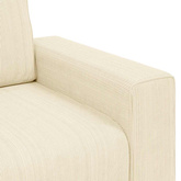 Sofa dwuosobowa kremowa 160x77x82 cm Tkanina sztruksowa