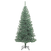 Sztuczna choinka z 300 LED, bombkami i śniegiem, 240 cm vidaXL