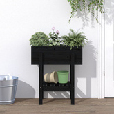 vidaXL Donica ogrodowa, czarna, 62x30x69 cm, lite drewno sosnowe