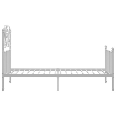 vidaXL Rama łóżka, biała, metalowa, 90 x 200 cm model standard