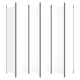 Parawan 6-panelowy, biały, 300x220 cm, tkanina