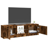 vidaXL Szafka pod TV z LED, przydymiony dąb, 120x30x35,5 cm