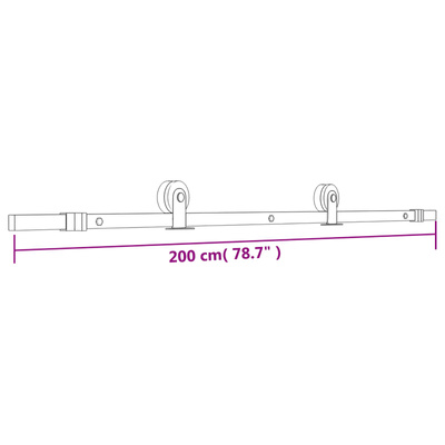 Drzwi przesuwne Naturalny i czarny 85 x 210 cm