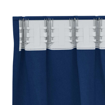 Firany blackout z kółkami 2 pcs Ciemnoniebieski 245 x 140 cm