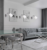 Kinkiet chromowy ścienny klosz biały 40W E14 Ursella Candellux 21-76991