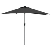 Parasolka ogrodowa Czarny 294 x 150 x 224 cm Poliester i Stal