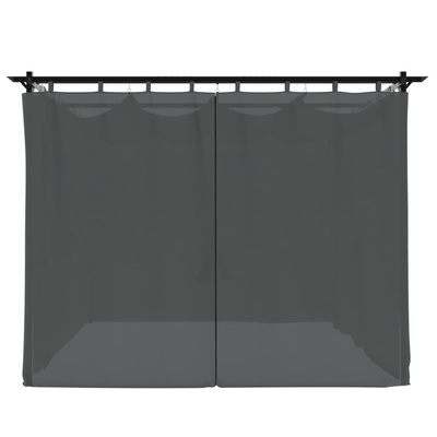 Altana ogrodowa z zasłonami, antracytowa, 3x3 m, stal