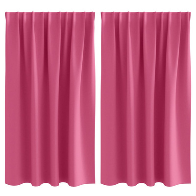 Firany blackout z kółkami 2 pcs Jasnoróżowy 140 x 140 cm