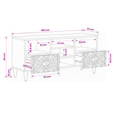 Szafka pod telewizor Brązowy 100 x 33 x 46 cm Drewno z mango