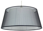 Lampa wisząca z abażurem Charlie tkaninowy podwójny abażur 45 cm do salonu