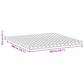 Materac Biały 200 x 200 cm Tkanina żakardowa