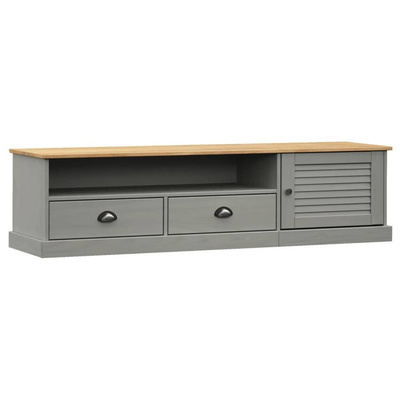 vidaXL Szafka pod TV VIGO, szara, 156x40x40 cm, lite drewno sosnowe