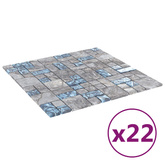 Płytki mozaikowe 22 pcs Szary i Niebieski 50 x 50 cm Szkło