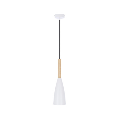 Lampa wisząca biała + drewno Trosa Ledea 50101265