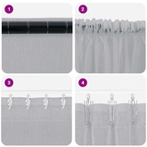 Firany Voile 2 pcs Ciemnoszary 260 x 140 cm Poliester