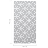 vidaXL Dywan na zewnątrz, szary, 160x230 cm, PP