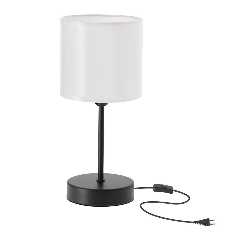 BETA lampka stołowa czarny 1x40W E14 abażur biały błyszczący