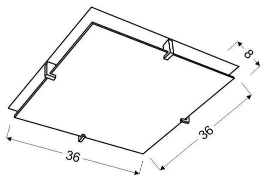 Plafon kwadratowy chromowy 2xE27 Fikus 10-12821