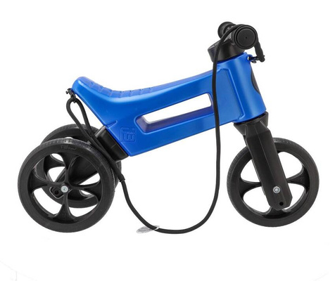 FWRider Super Sport 516521 Kolor: Blue Metallic / Niebieski metaliczny z czarnymi felgami Rowerek biegowy Jeździk 2w1 Ciche koła + Pasek do noszenia dla Rodzica