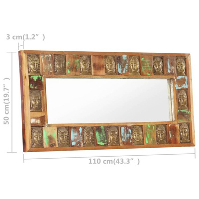 vidaXL Lustro z wizerunkiem Buddy, 110x50 cm, lite drewno z odzysku