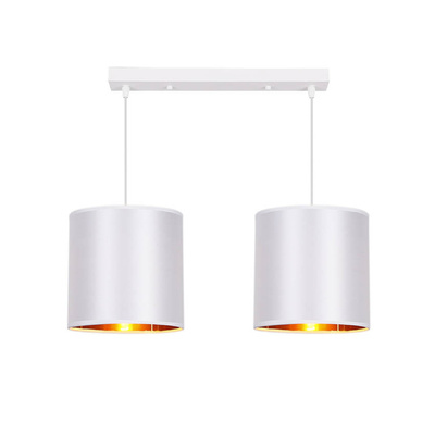 Lampa wisząca z abażurami Atlanta biała podwójna na listwie nowoczesna