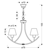Lampa wisząca czarno-biała żyrandol 6xE27 Londyn 36-38845