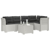5-osobowa sofa ogrodowa z poduszkami w stylu rattanowym PP