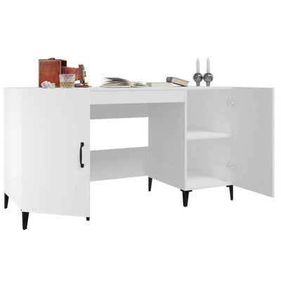 vidaXL Biurko, białe, 140x50x75 cm, materiał drewnopochodny wariant 4