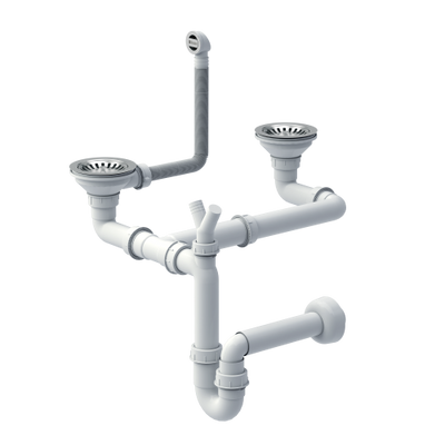 Odpływ zatyczkowy 3 1/2" z syfonem 2-komorowy stal szlachetna (GRANIT-pionowy), save space (MF104)
