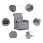 vidaXL Podnoszony fotel masujący, elektryczny, rozkładany, jasnoszary wariant 6