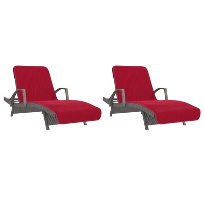 vidaXL Ręczniki plażowe, 2 szt., bordowe, 75x200 cm, tkanina, 400 g/m²