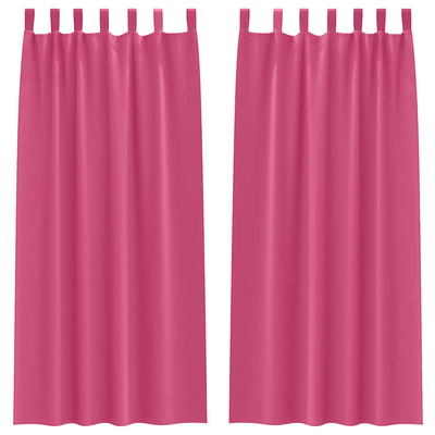 Firany blackout z kółkami 2 pcs Jasnoróżowy 260 x 140 cm