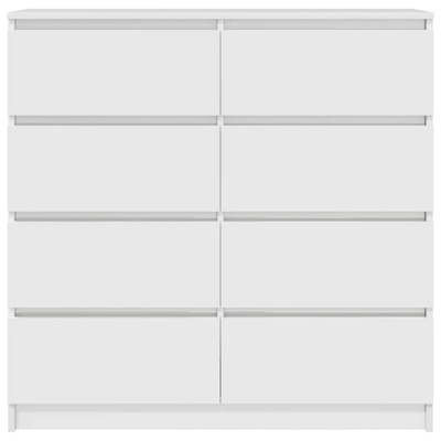 Komoda Biała 100x35x99 cm Drewno klejone