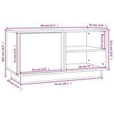 Szafka pod TV, miodowy brąz, 80x35x40,5 cm, lite drewno sosnowe vidaXL